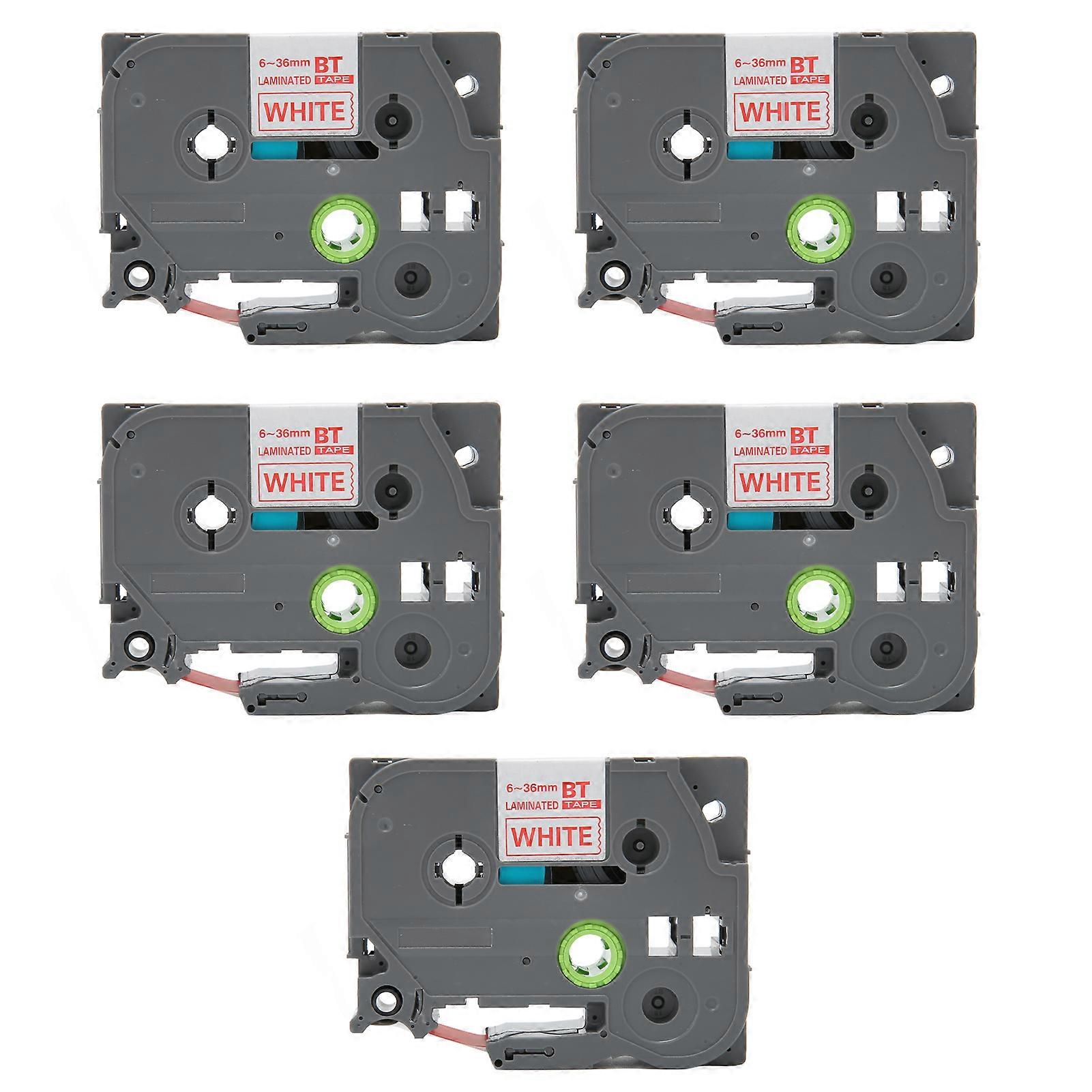 5 قطع 18 مم شريط صانع الملصقات ل Tze 241 Tz241 3/4in استبدال شريط التسمية ل Ptouch PTD400 PTD410 PTD600 خلفية حمراء رسالة بيضاء Bze 445