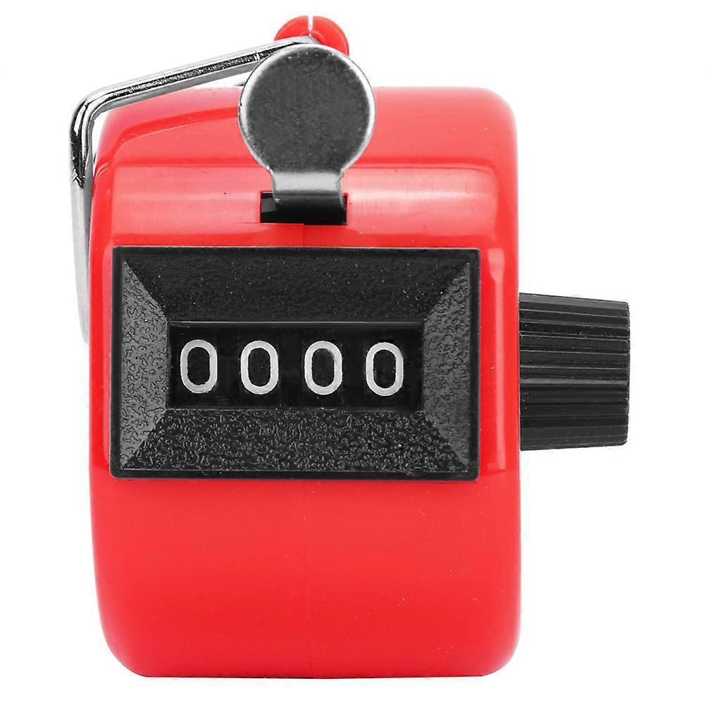 BERM Hand Tally Counter 4-Digits Plastic Knob Reset Handheld Counting Tool com HookRed