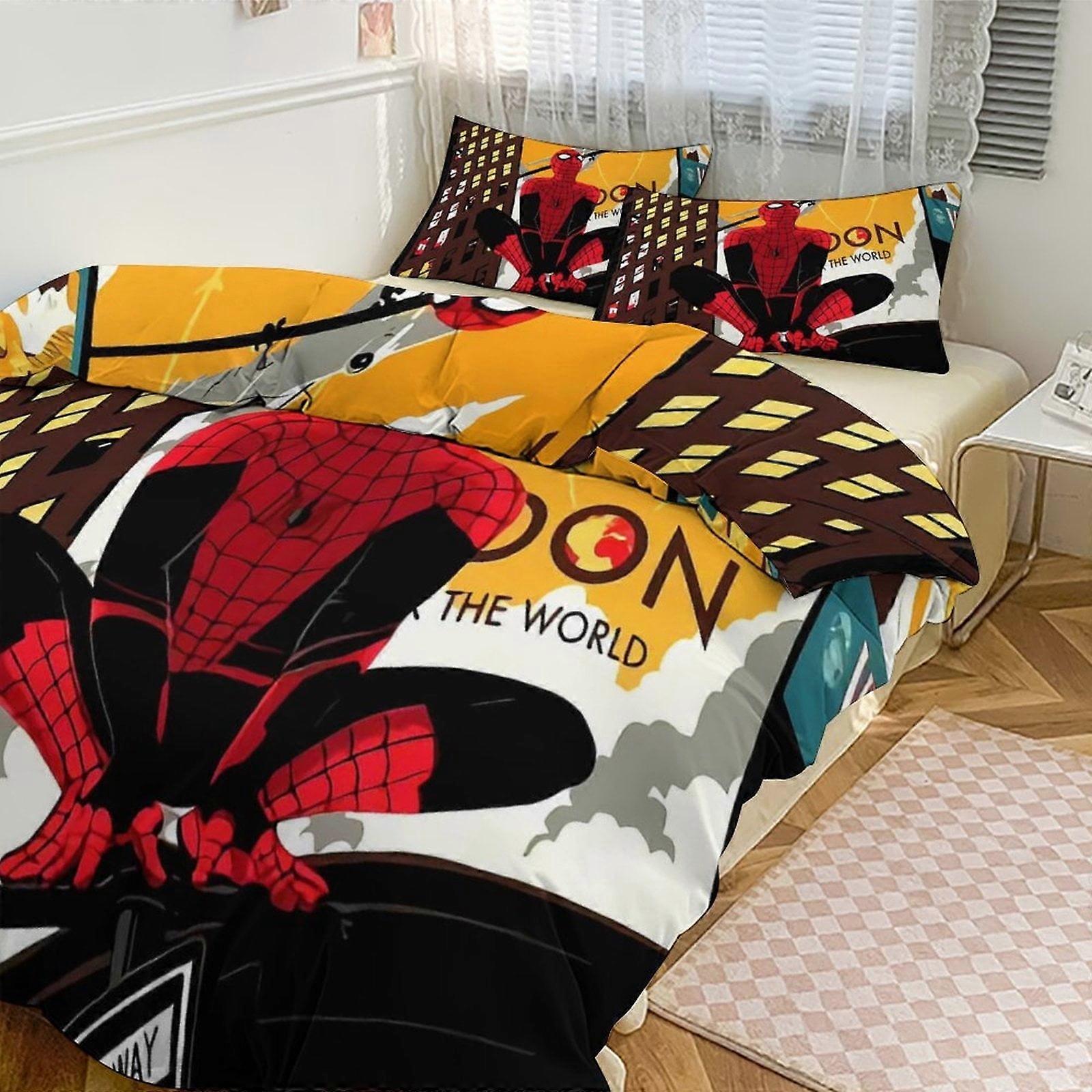 Kt217 Spiderman Beddengoed Sets voor Kinderen Mannen Vrouwen Full Size 3 stuks 1 dekbedovertrek en 2 kussenslopen-xp Tp217