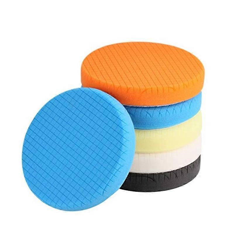 6 Inch Face Backing Plate Compound Buffing Sponge Pads Cutting Polishing Pad Kit For Car Buffer Polisher Compounding, Polishing and Waxing(1set, multi