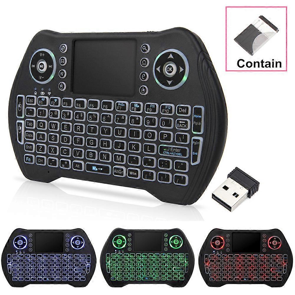 Mini Wireless Keyboard, 2.4GHz Wireless Mini Keyboard Controller, Compatible with Android TV Box-Backlight lithium battery