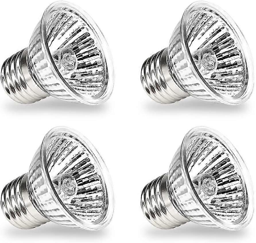 4pcs 75W 220V E27 Bulb Tortoise Heat Lamp,UVA UVB Reptile Bulb Heating Bulb Lamp for Reptile Aquarium Full Spectrum Halogen Bulb for Reptiles Lizard T
