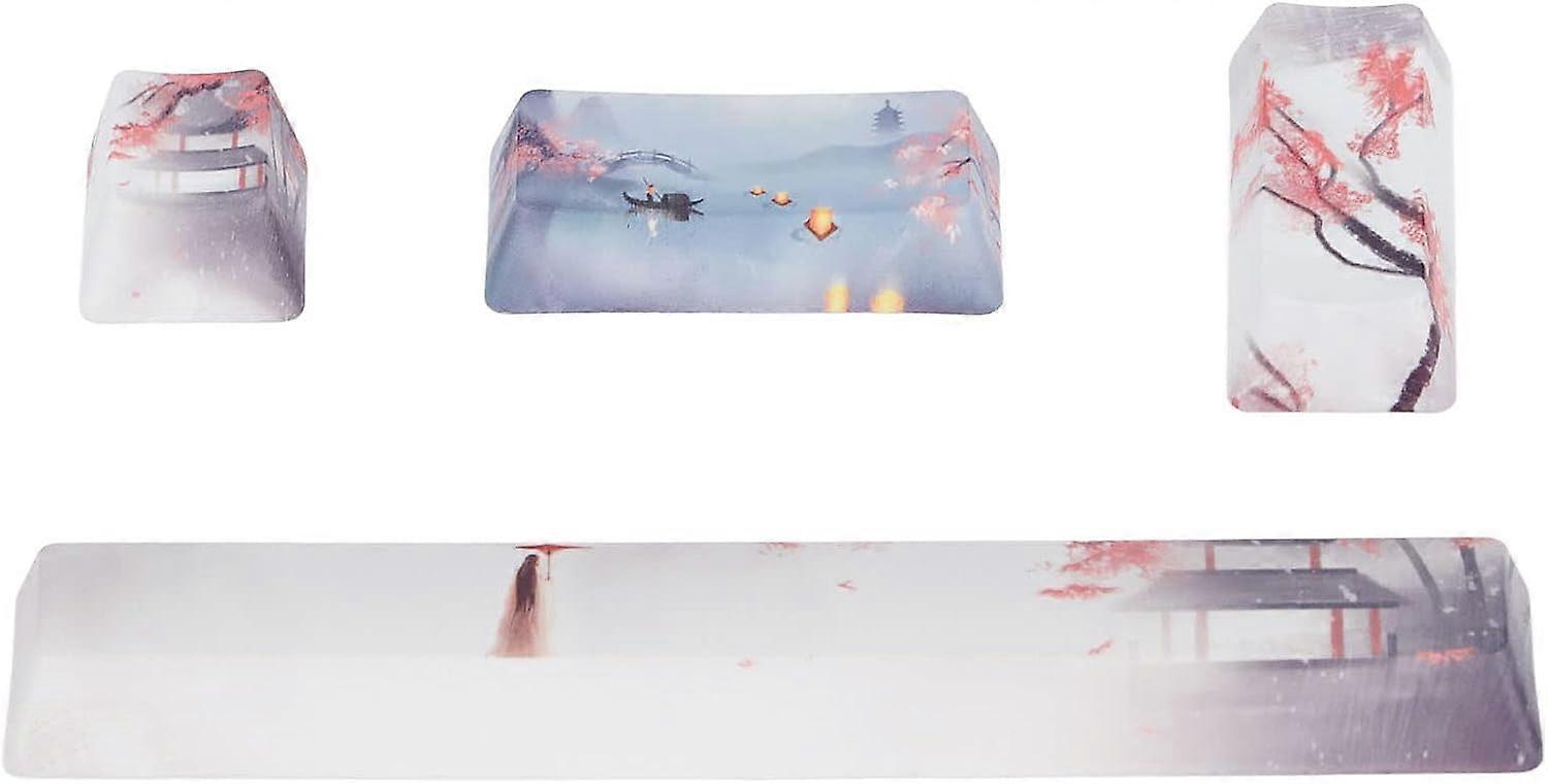 DIY Custom PBT Keycaps, Sublimation Printed Landscape Design, Mechanical Keyboards