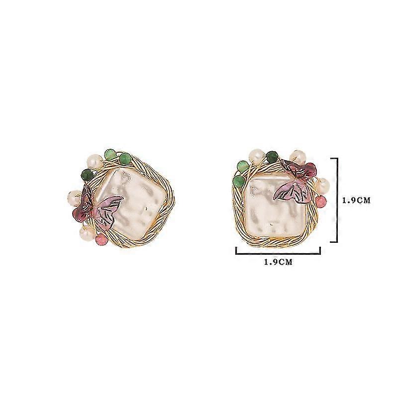 Classical Temperament Ladies Square Pearl Earrings