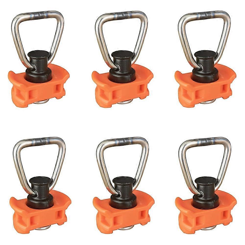 6 Pack Single Stud L-Track Fitting with D Ring for L Track,Single End Fitting for Airline Rails