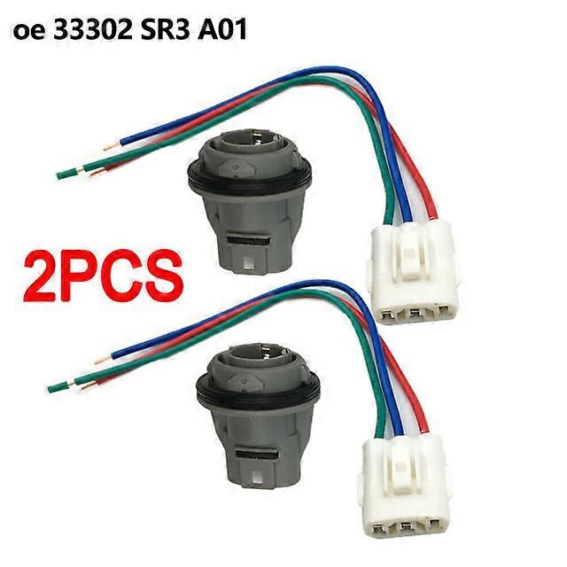 2pcs Light Socket Front Turn Signal Light Socket Connector Harness W/ 3-Wire Kit For Honda-Civic Accessories