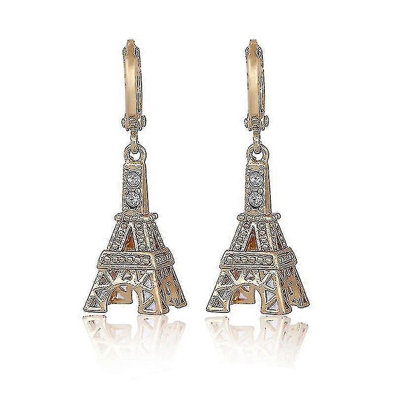Új stílusú 18k aranyozott cirkon Eiffel-torony Dangle fülbevaló