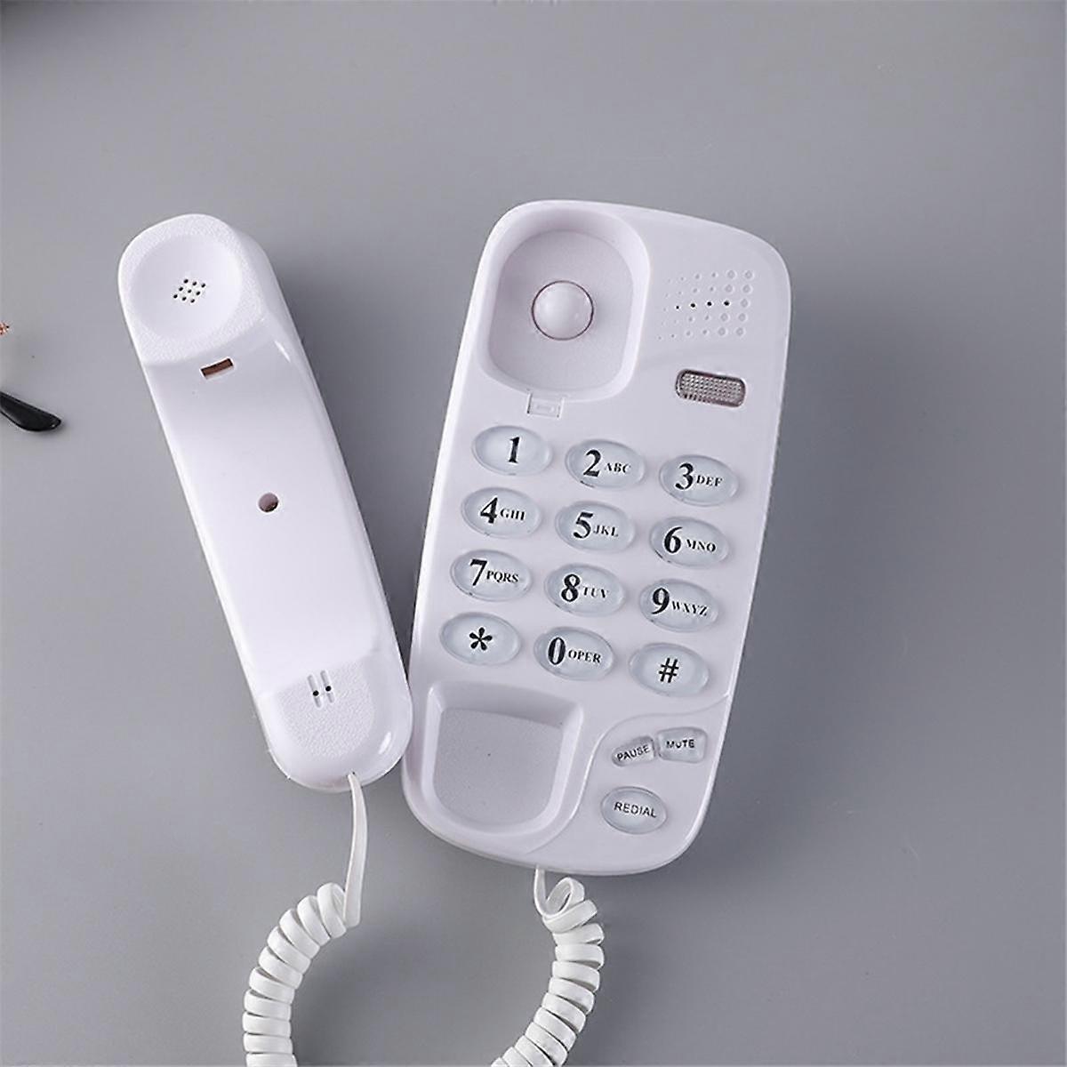 -580 Corded Phone Wall-Mounted Telephones Machine Support Wall Mount or Desk Phone White