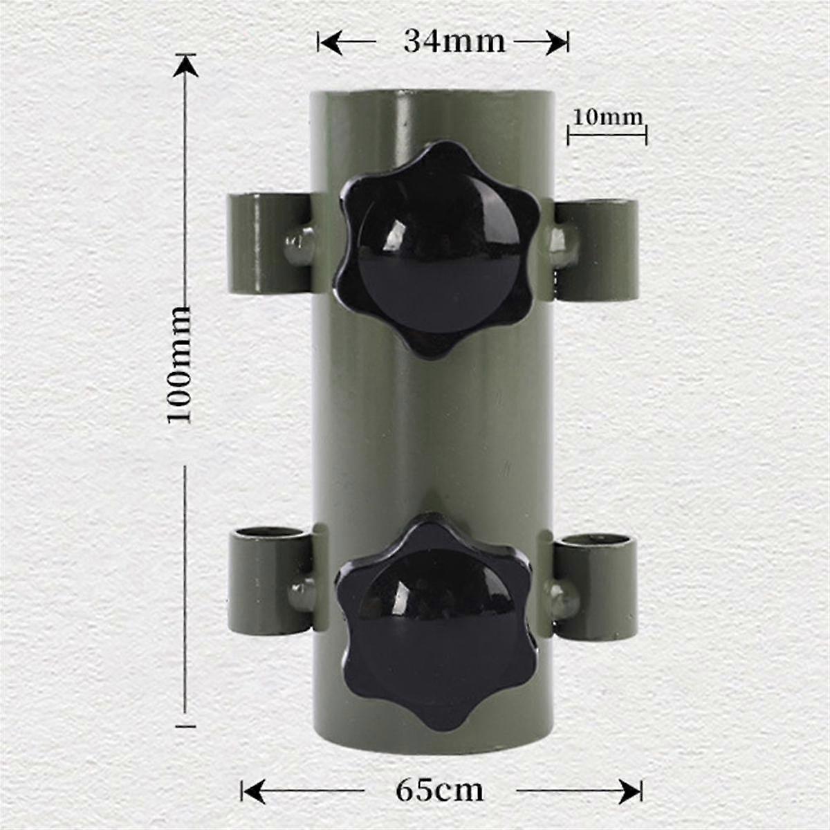 6PCS Awning Canopy Pole Fixed Tube Ground Bracket Windproof Adjustable Tent Support Pole with Ground Nails-ArmyGreen