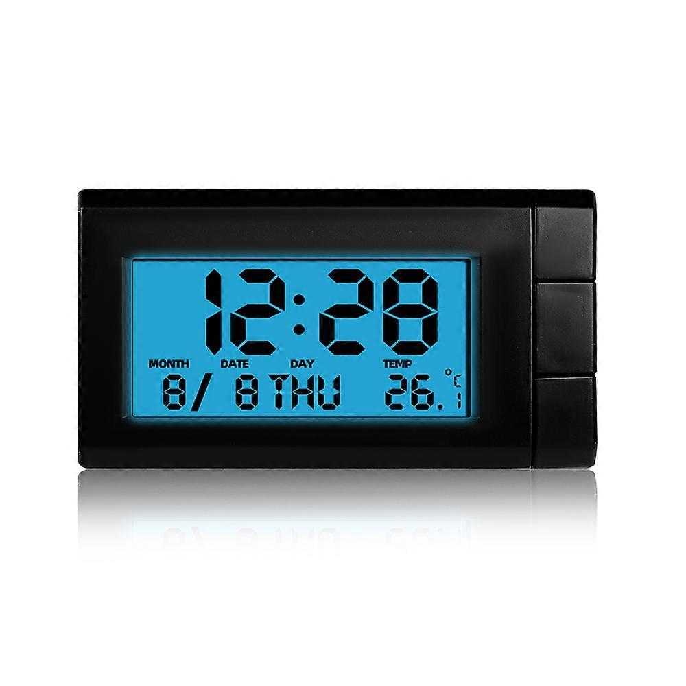 Electronic Car Clock 2 IN 1 Thermometer Time Watch Auto Clocks Luminous LCD Digital Display Dashboard Styling Accessories BF