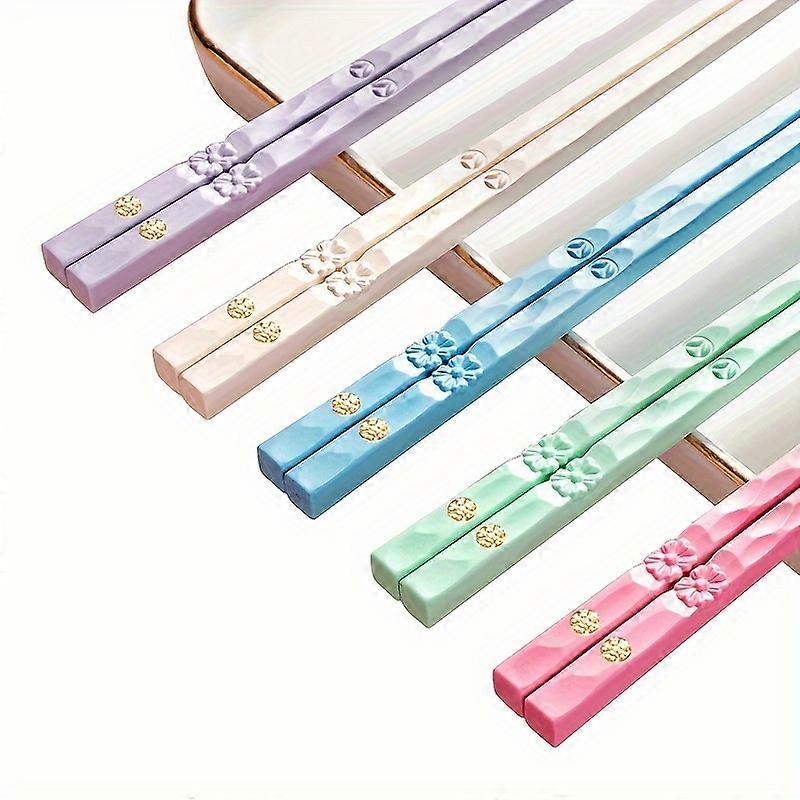 5 Pairs of Durable Japanese Style Alloy Chopsticks - Stylish & Easy-to-Handle, Perfect for Home Gatherings, Family Dinners, Kitchen, Restaurant & Hote