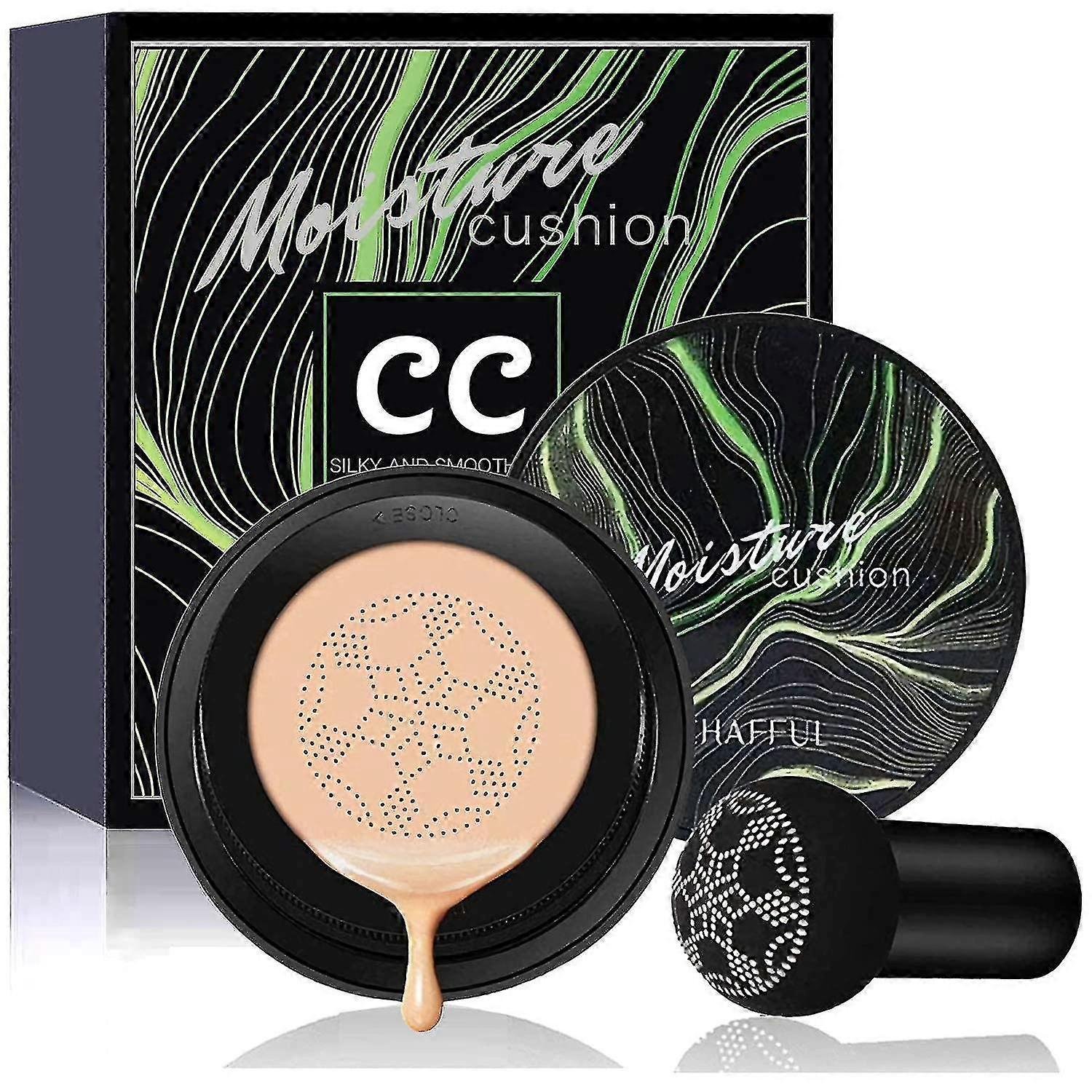 Air Cushion CC Cream Concealer με Βούρτσα Κεφαλής Μανιταριών - Ενυδατικό Makeup Foundation