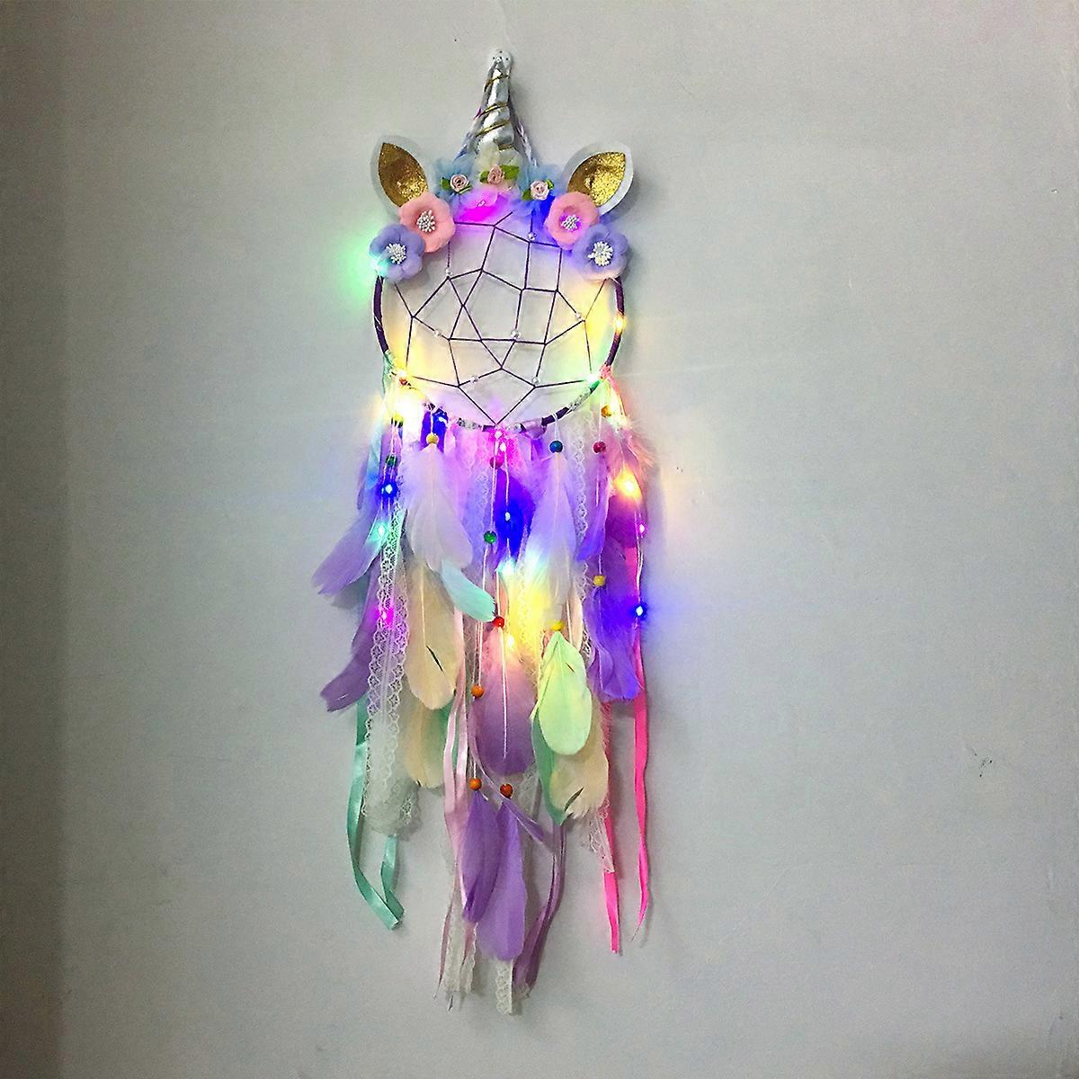 Unicorn Dream Catcher Wall Hanger Purple