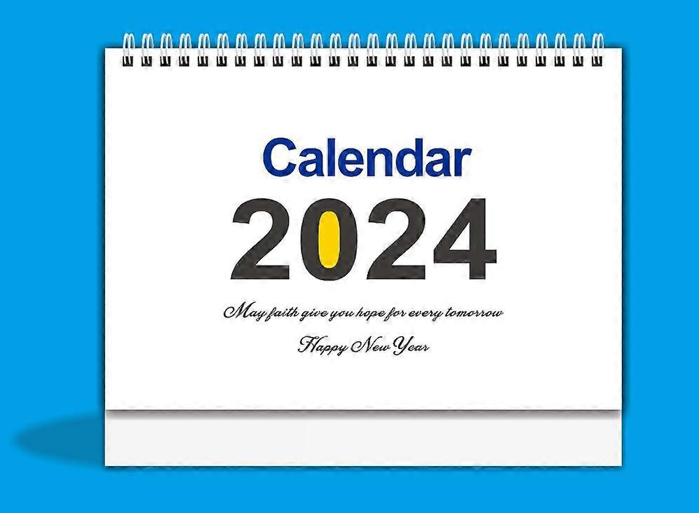 Large Desk Calendar - English Calendar 2024 Desk Calendar Flip Calendar for Desk, Stable Metal Coil 2024 Desk Calendar, Memo Desk Calendar