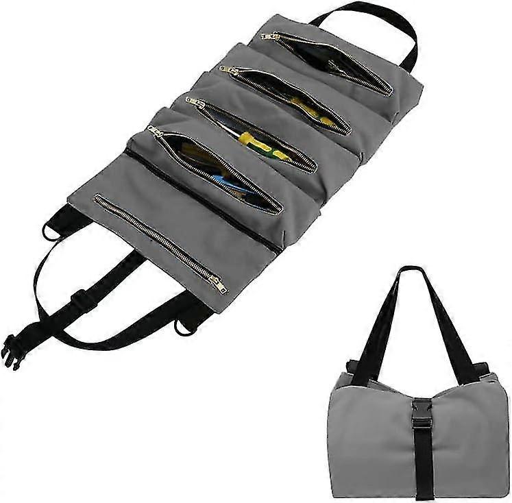 Canvas Tool Bag, Multifunctional Tool Bag with 5 Pockets, Wear-Resistant Tool Bag for Daily Home Woo