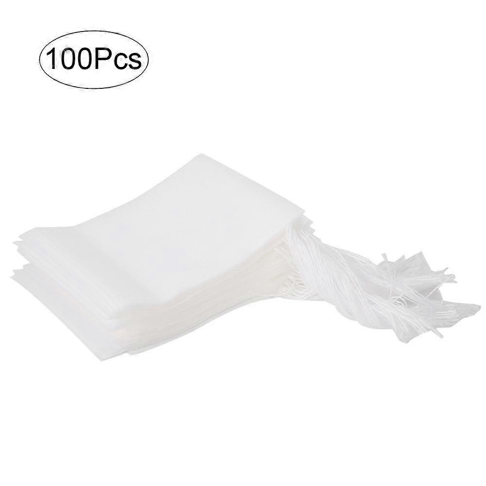 Disposable Tea Filter Bags - 100Pcs Herb Strainer Accessories with Drawstring