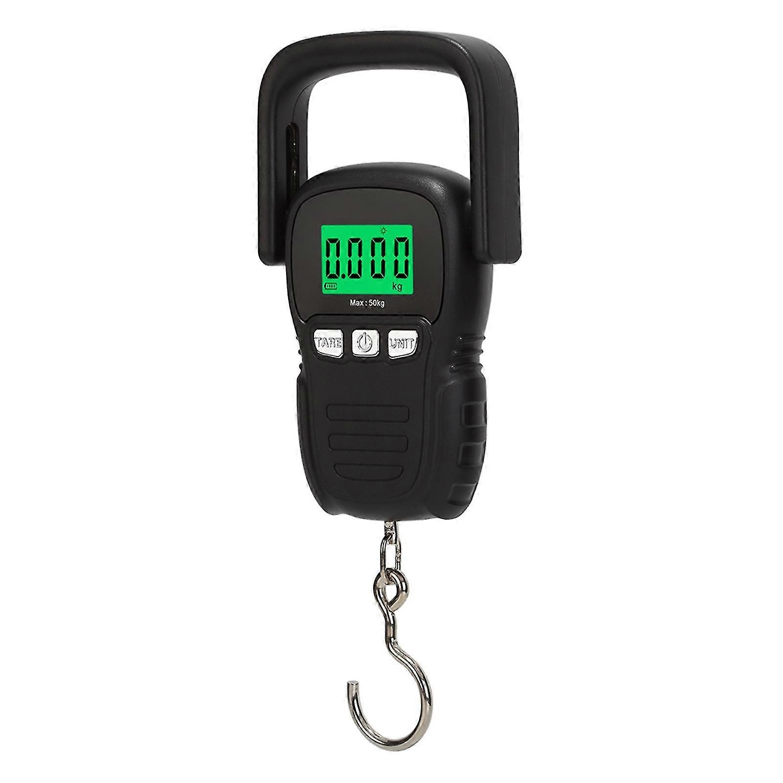 Portable Hanging Scale with Built-in Tape Measure and Temperature Display