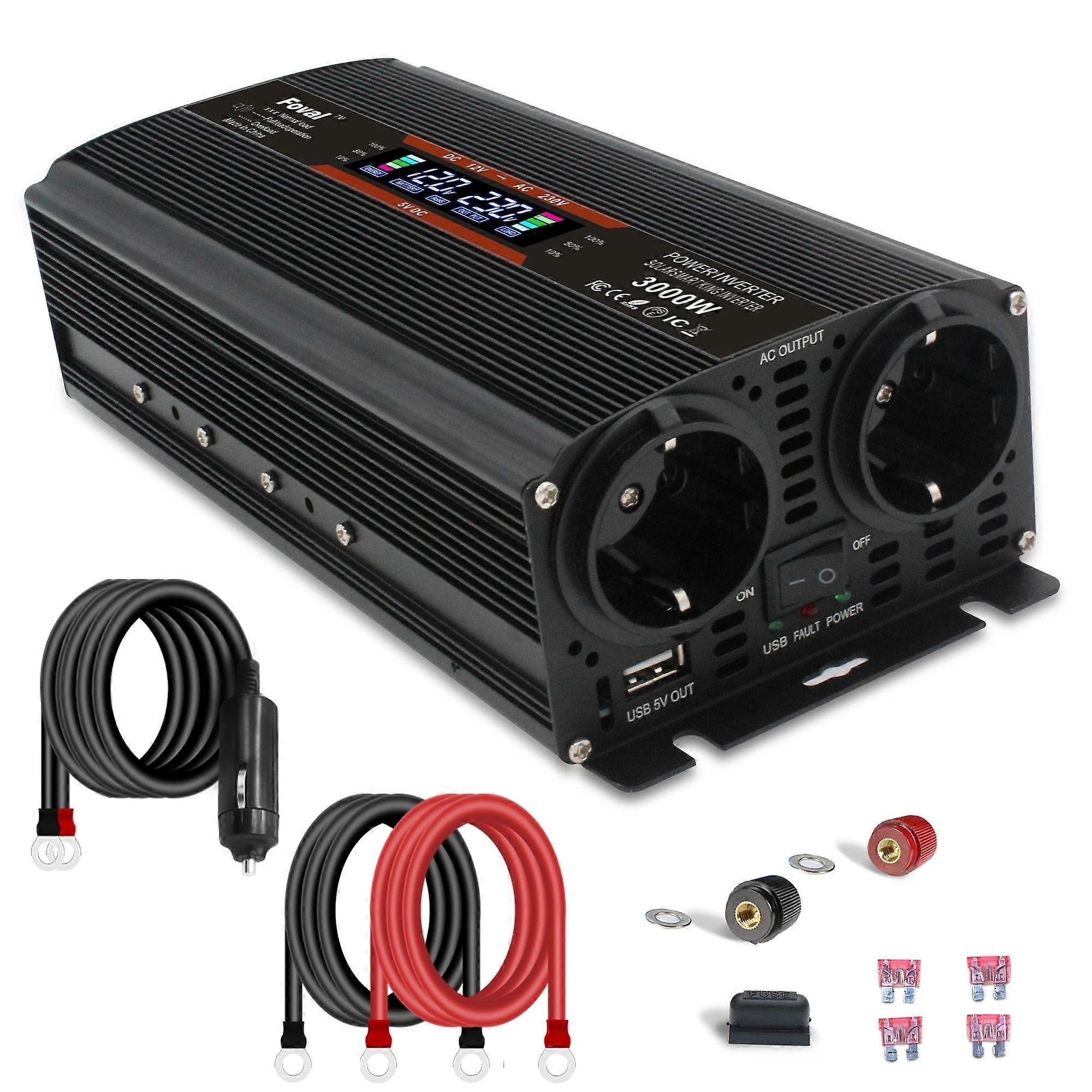 Auto-Wechselrichter Modifizierte Sinuswelle DC 12V24V zu AC 220V Transformator Konvertieren Sie EU-Steckdosenkonverter Autoladegerät Konverter Adapter