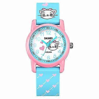 2157 Fashion Sports Waterproof Children Watch Cartoon Student Quartz Watch-Cat