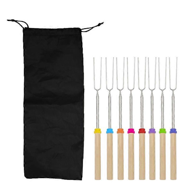 8 stk Marshmallow-stekepinner Rustfritt teleskopspyd