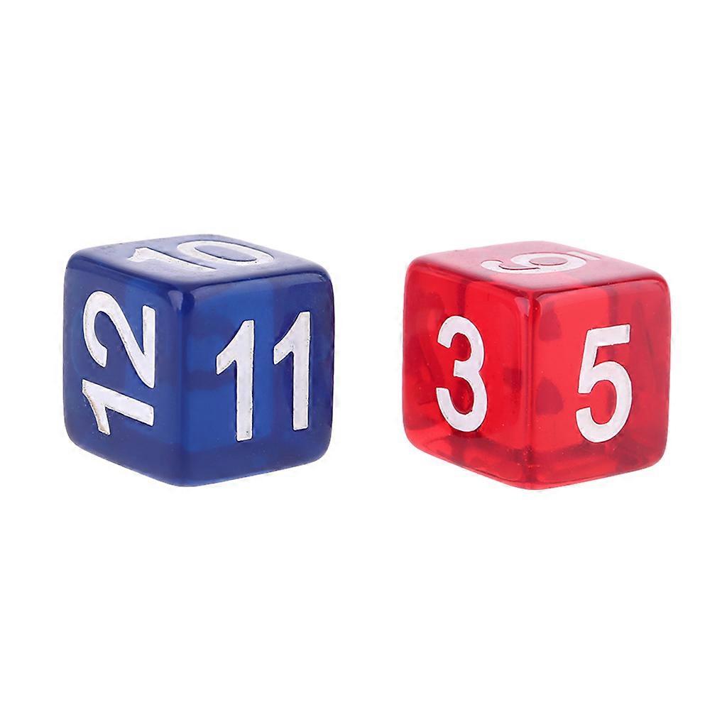 2pcs Six Sided Polyhedral Dice Beads Numbers Square Edged for Party Club Board RPG Playing Game