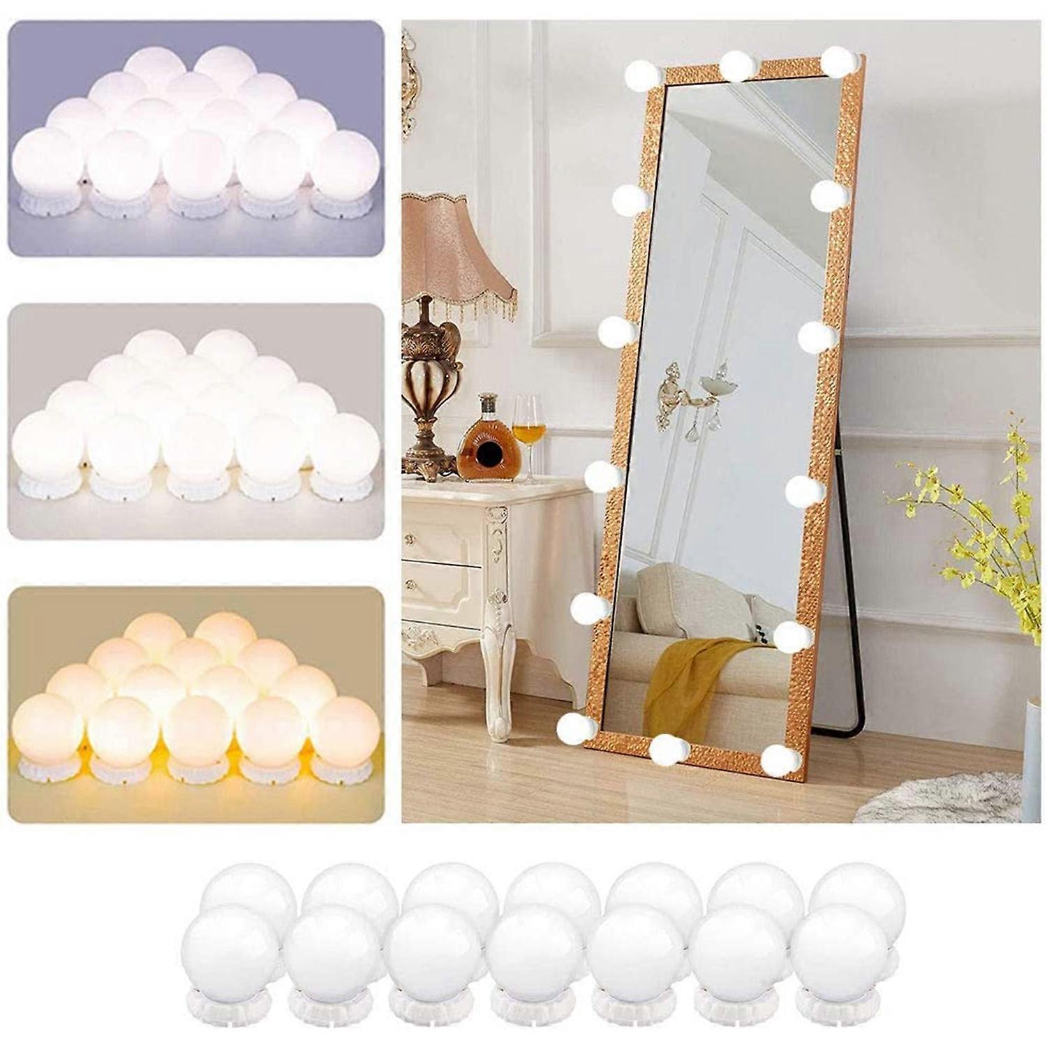 2-14 Lâmpadas Led Hollywood Mirror Lights Vanity Makeup Penteadeira do banheiro (apenas lâmpada, sem espelho)