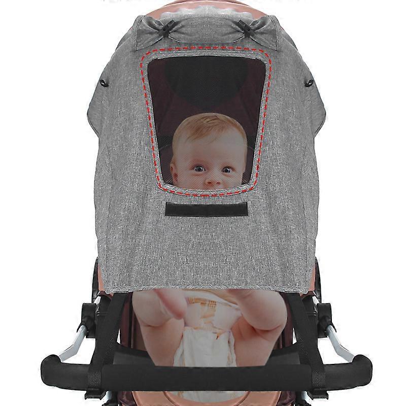 Universal Stroller Sun Shade, Anti-UV Baby Stroller Sun Shade, Double Cane Stroller Sun Shade, Waterproof Stroller Sun Shade with Window and Extra Wid