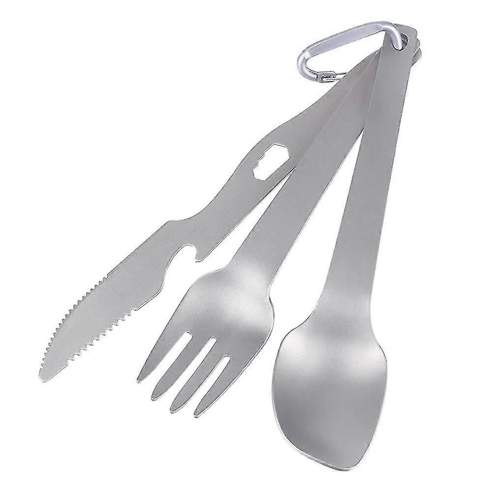 Titanium Knife Fork Spoon Cutlery Set Camping Dishware Outdoor Flatware for Hiking Camping