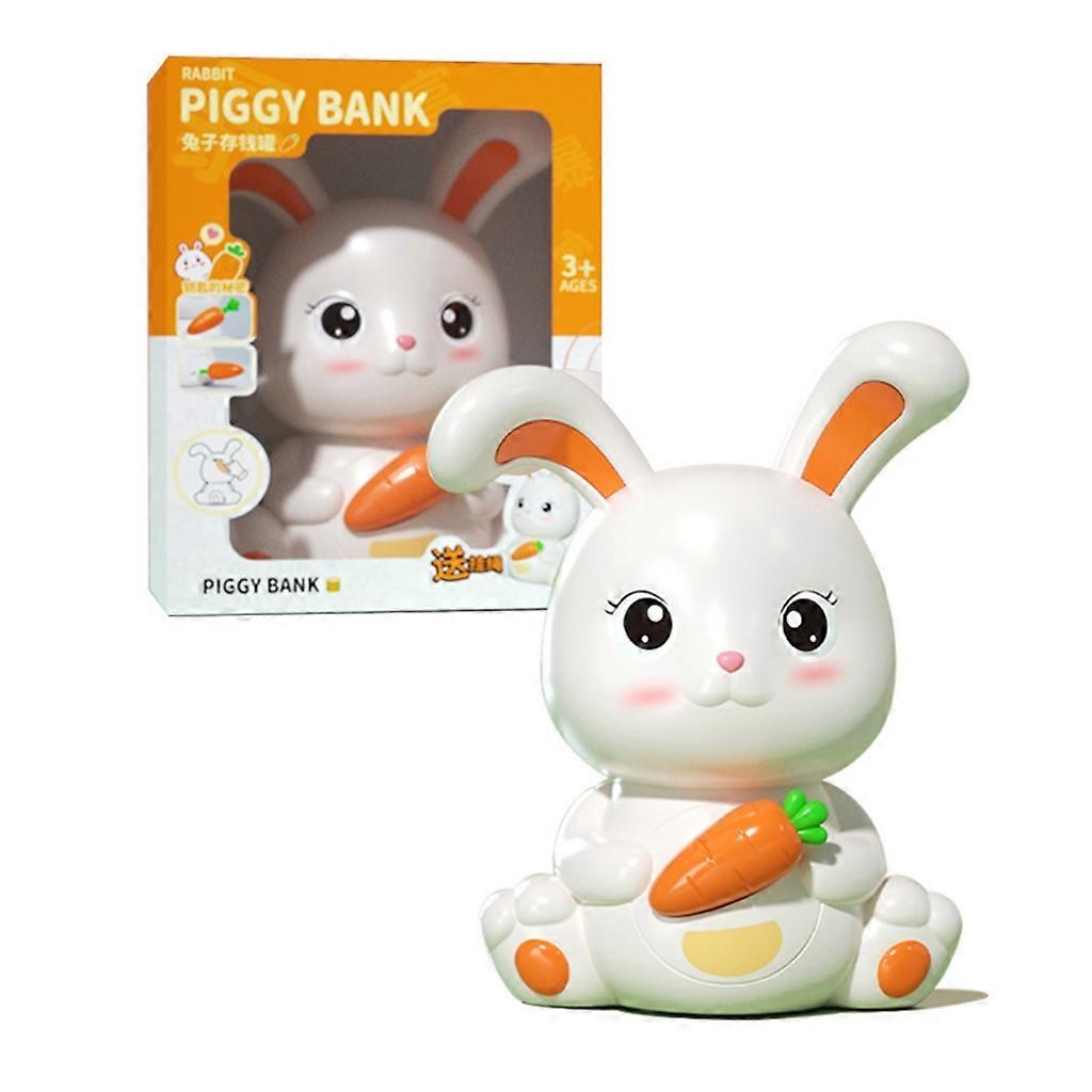 Cute Rabbit Piggy Bank Rabbit Holding Carrot Money Saving Container