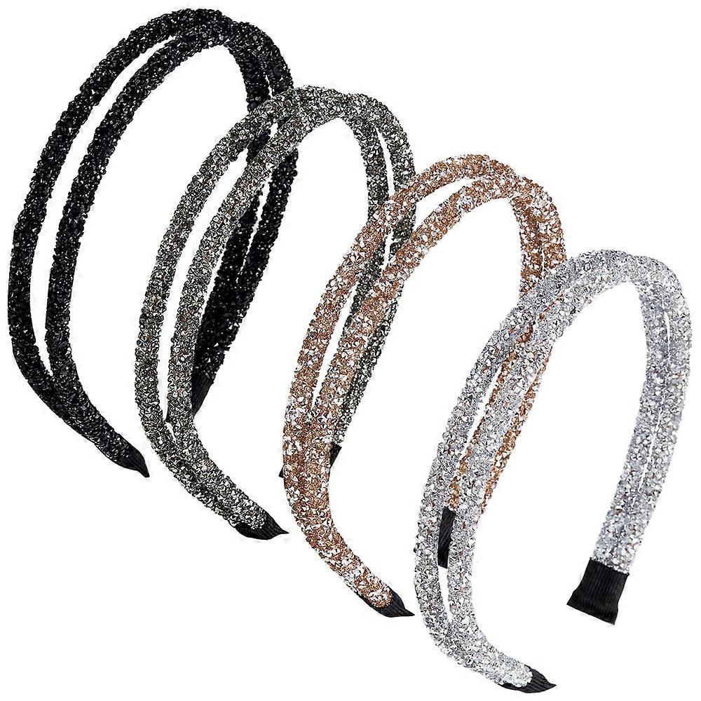 4-pack hårband med strass