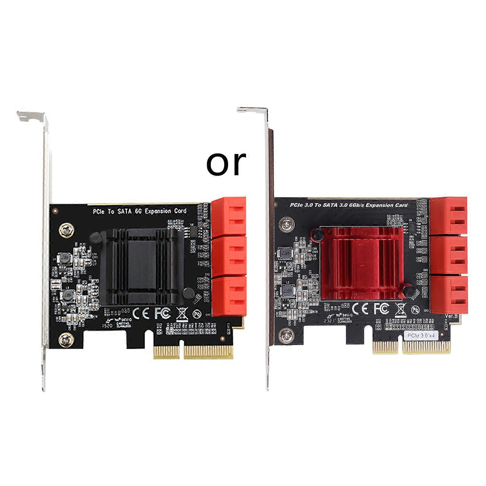 Κάρτα επέκτασης PCI-E 4X σε Sata 3.0 6 θύρες πλήρους ταχύτητας Επέκταση μεταφοράς 6 Gbps