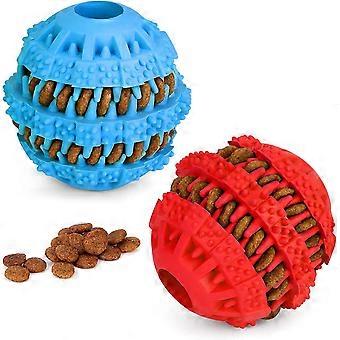 Kauspielzeug für Hunde zum Zahnen, Leckerli-Ball für Welpen, kleine, mittelgroße und große Hunde, Zahnreinigungsspielzeug, 7,5 cm (2 Packungen)