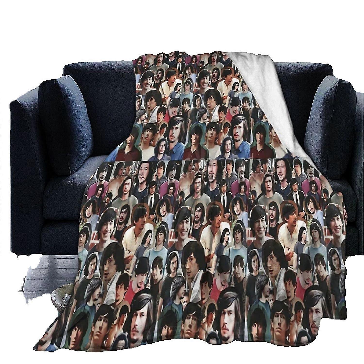 Adam Driver as Sackler Soft and Comfortable Warm Fleece Blanket for Sofa, Bed, Office Knee pad,Bed car Camp Couch Cozy Fluffy Plush Throw Blankets-d31