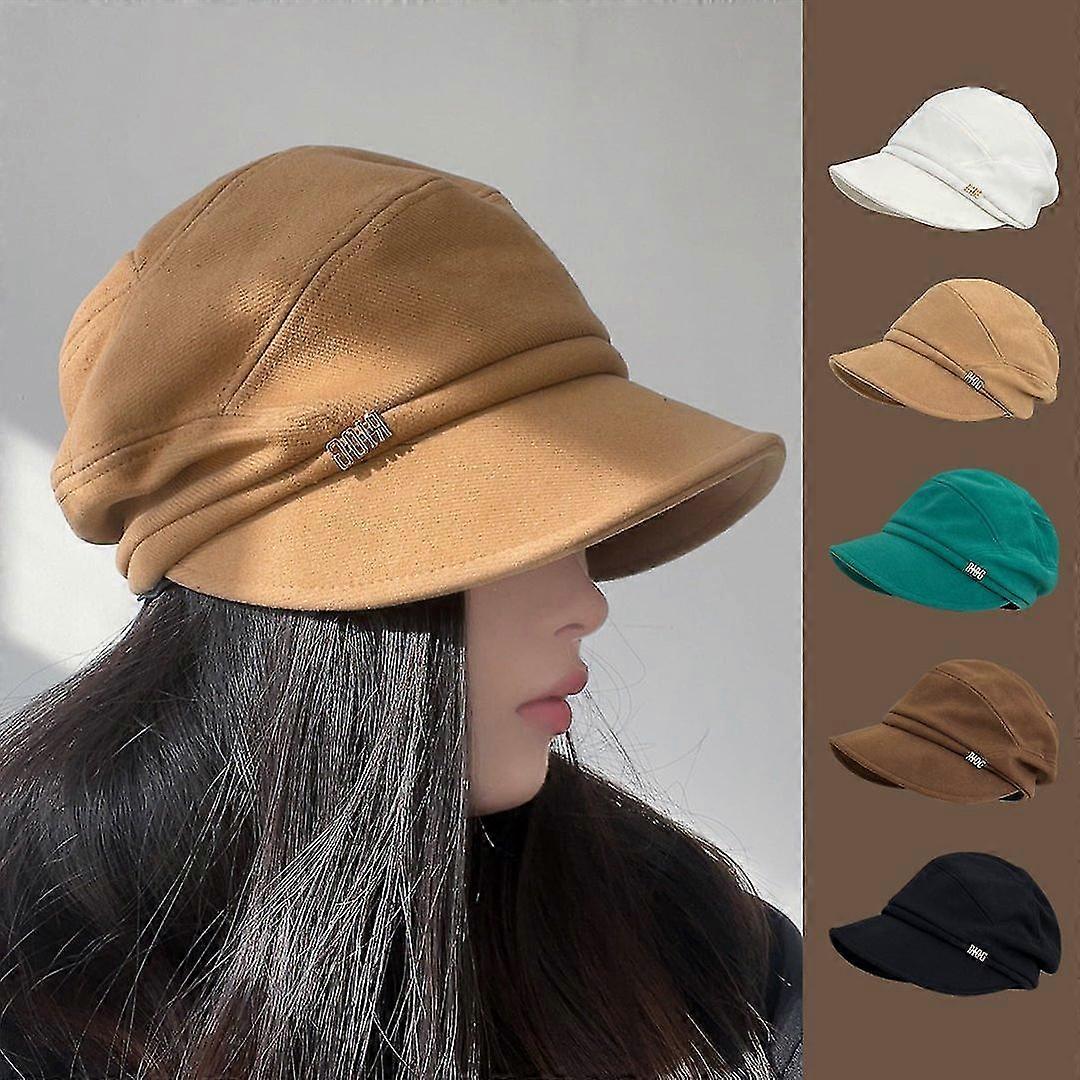 2023 Nya kvinnor Newsboy Cabbie Basker Keps Plysch och tjock Casual Hatt Vinterbasker Kvinnor Målare Kepsar Höst Fritid Hatt Tw