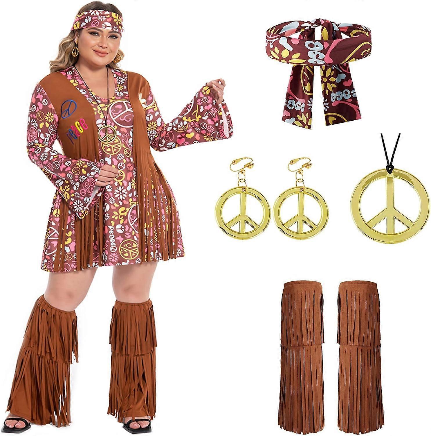sötDIY Plus Size Hippie Kostym Damkläder