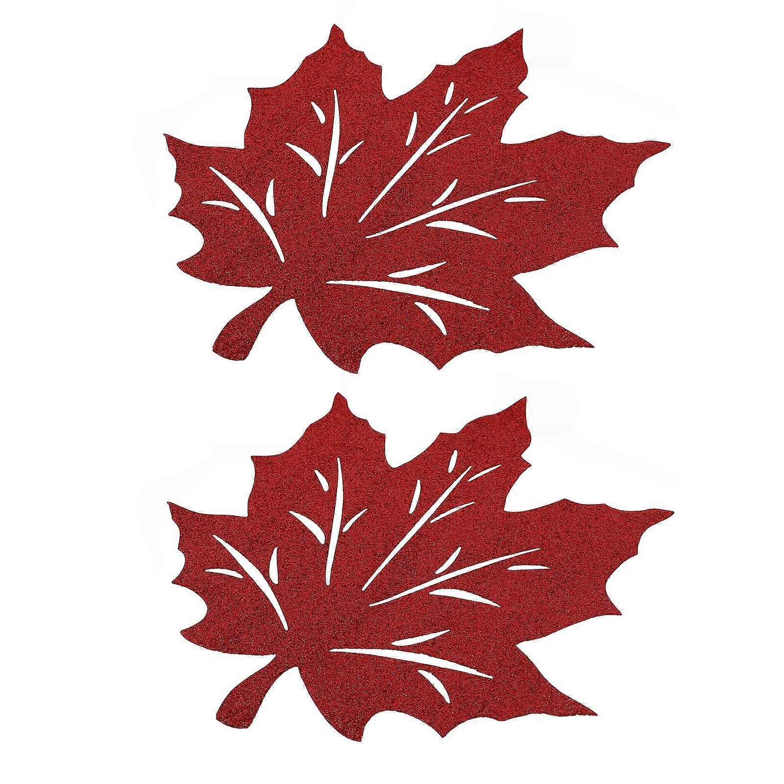 2 Pcs Fall Decor Maple Leaf Shaped Table Mats Thanksgiving Dish Mats Decorative Table Mats