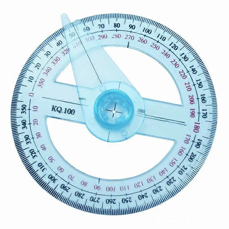 Protractor Ruler Rotatable Easy to Read Portable Clear Scale Wide Application Labor-saving Plastic Angle Protractor with 360 Degree Rotating Pointer f