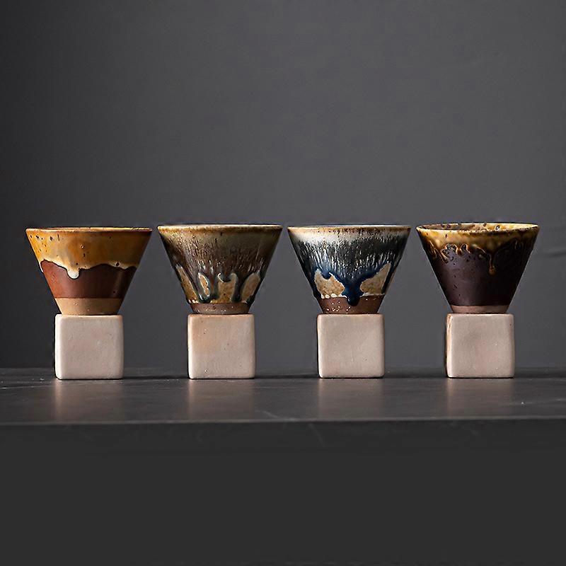 200ml Creative Triangular Cone Shape Porcelain Mug, Ceramic Tea Cup for Coffee Tea Latte Milkshake Yogurt