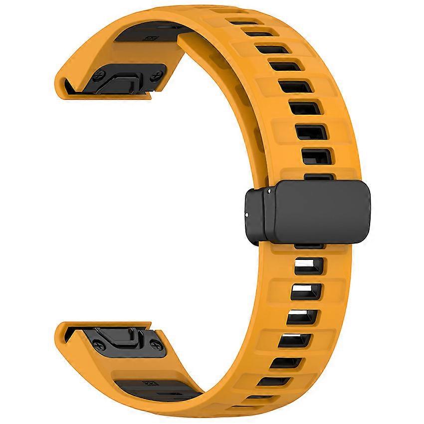 Watch Strap Watch Band Silicone 2-color Magnetic Folding Buckle Watch Strap for Garmin Fenix8/Enduro3 22mm