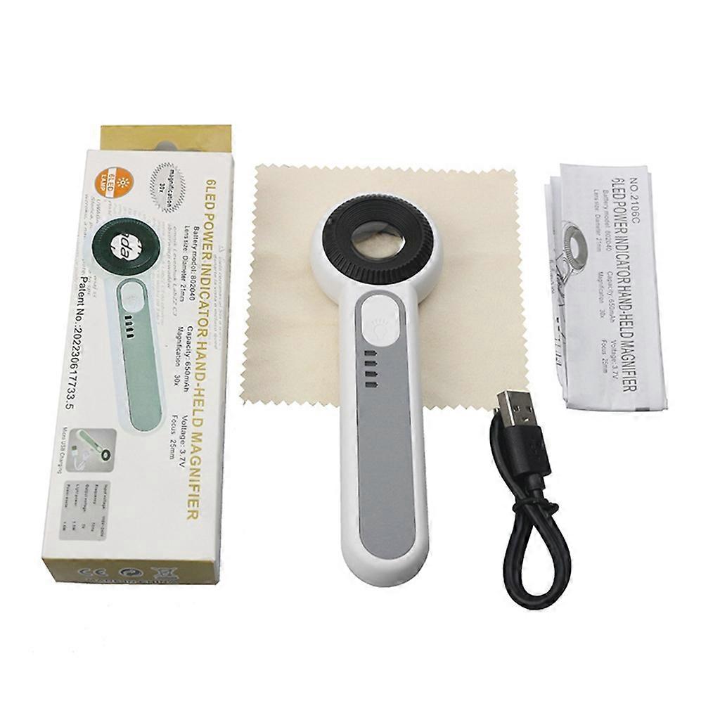 Lupa de mano recargable 3 modos de iluminación Lupa iluminada