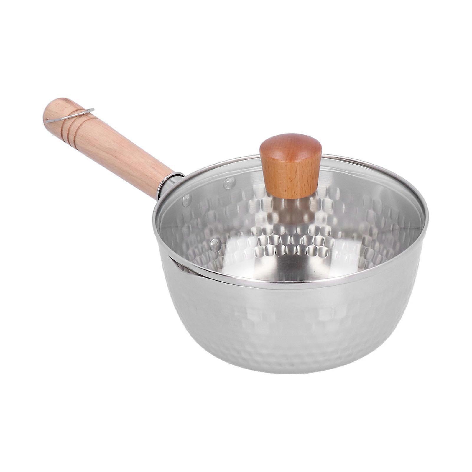 ウッドハンドル付きミルクポット18cm和風調理鍋鍋キッチンアクセサリー