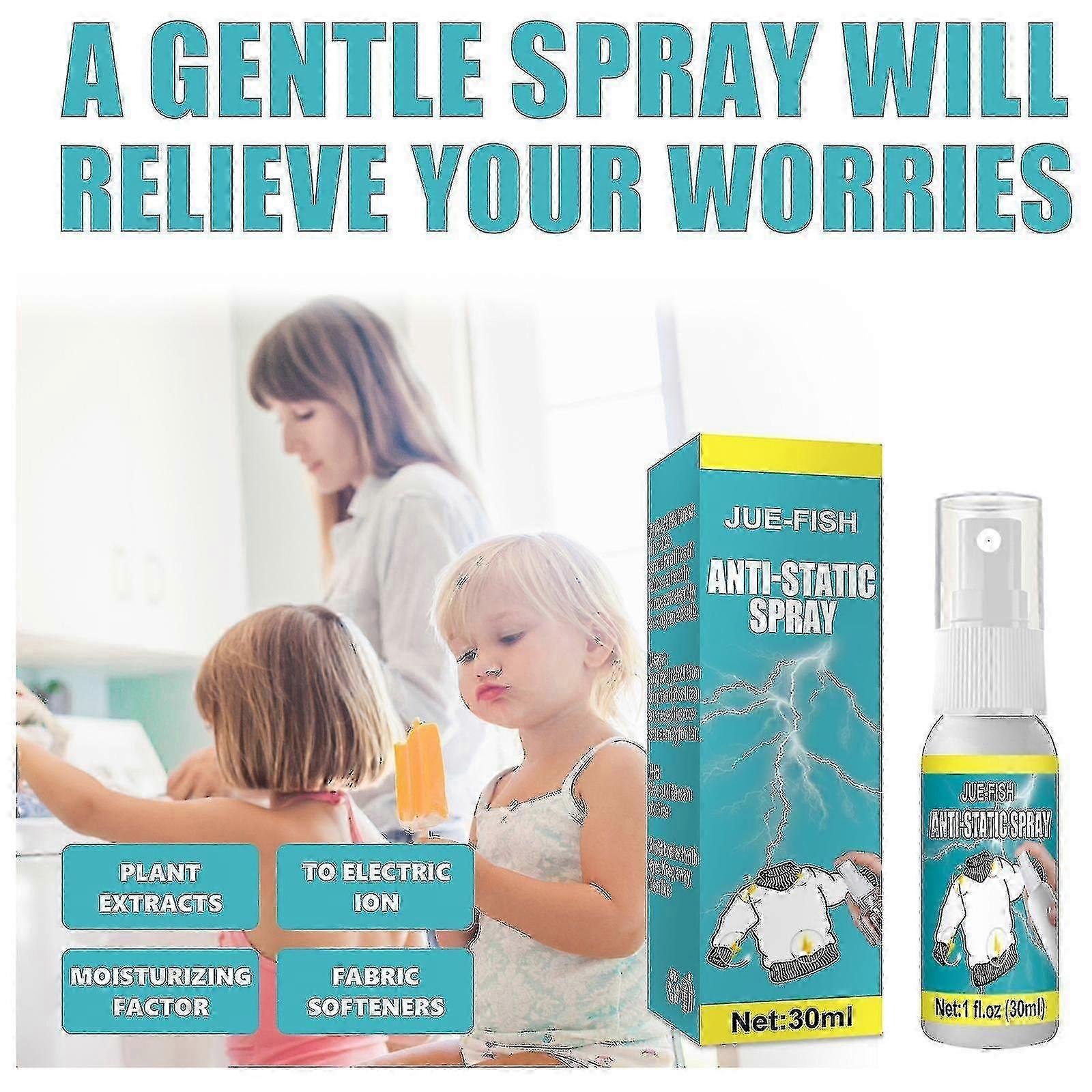 Spray antystatyczny do ubrań i zimowych swetrów - Jue-fish De-static spray do kołder, włosów i nie tylko