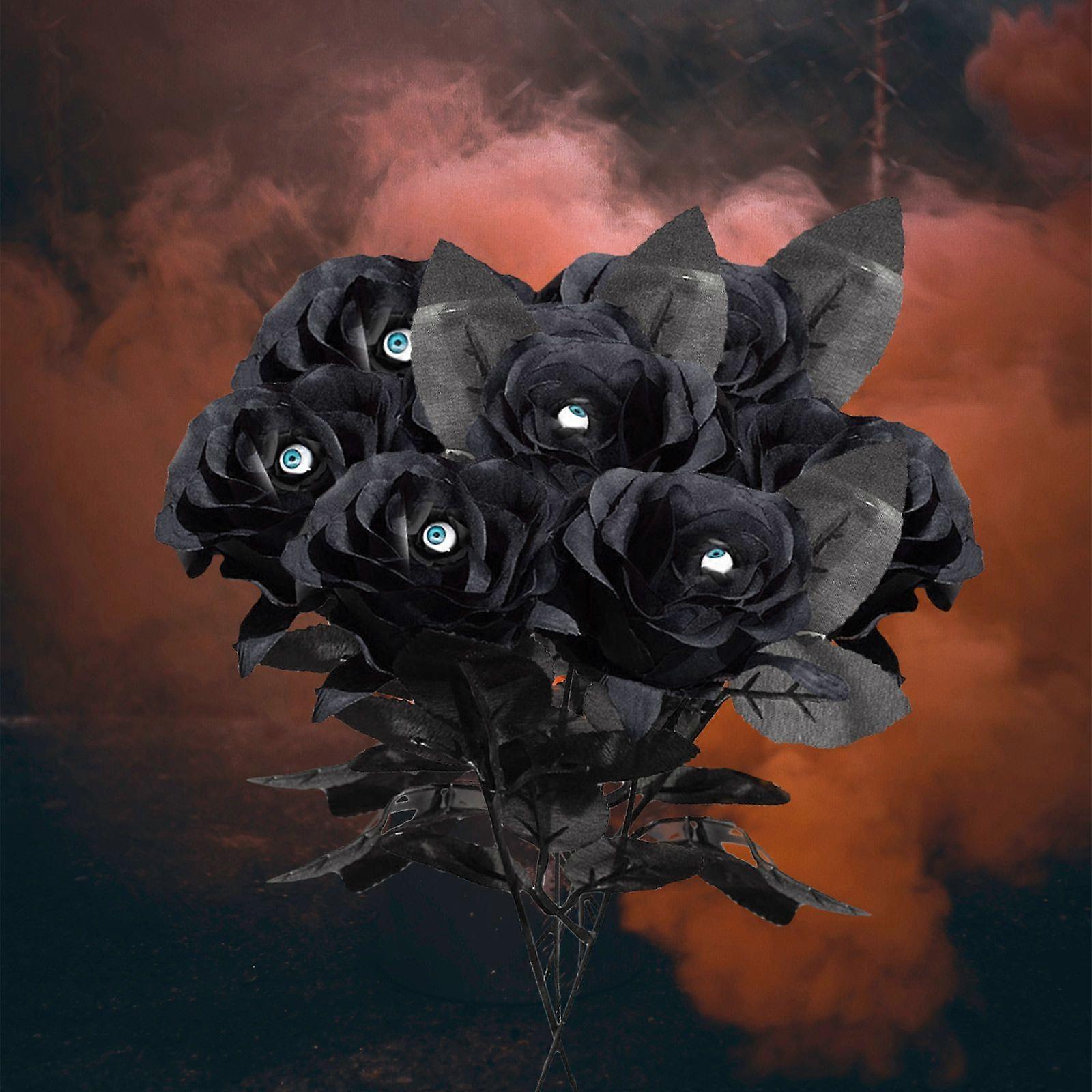 Artificial Rose Artificial Flower Halloween with Eyes Decoration Multi Color Artificial Rose