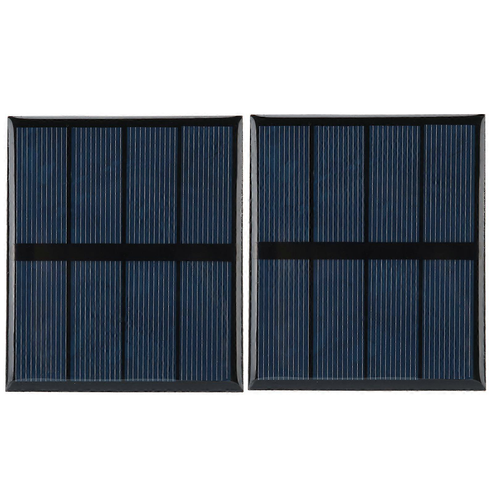 2Pcs Solar Panel Module 0.6W 2V DIY Portable Polycrystalline Silicon Solar Charger