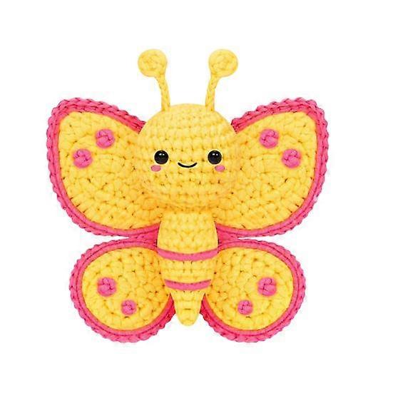 Complete Animals Crochet Kit for Beginners Pre-Started Tape Yarn Tools Elephant Dog Butterfly Frog Complete DIY Kit for Adults Kids