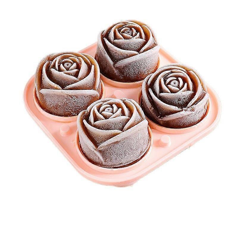 3D Rose Ice Molds Large Ice Cube Trays Make Cute Flower Shape Ice Silicone Rubber Fun Big Ice Ball Maker