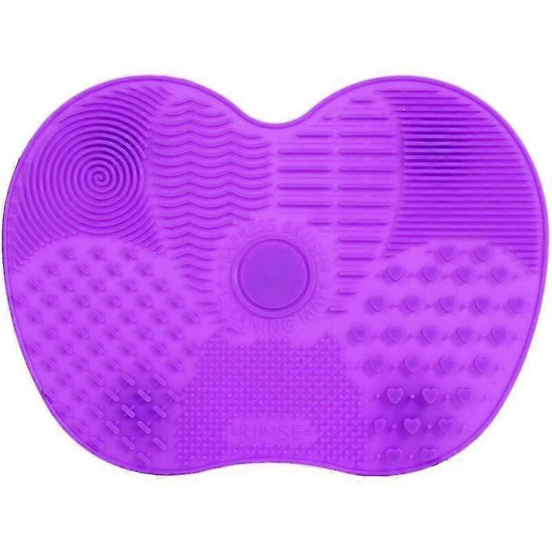 化粧ブラシのクリーニングに使用するクレンジングブラシ クリーニングマットスクラバーボード(ライトパープル)