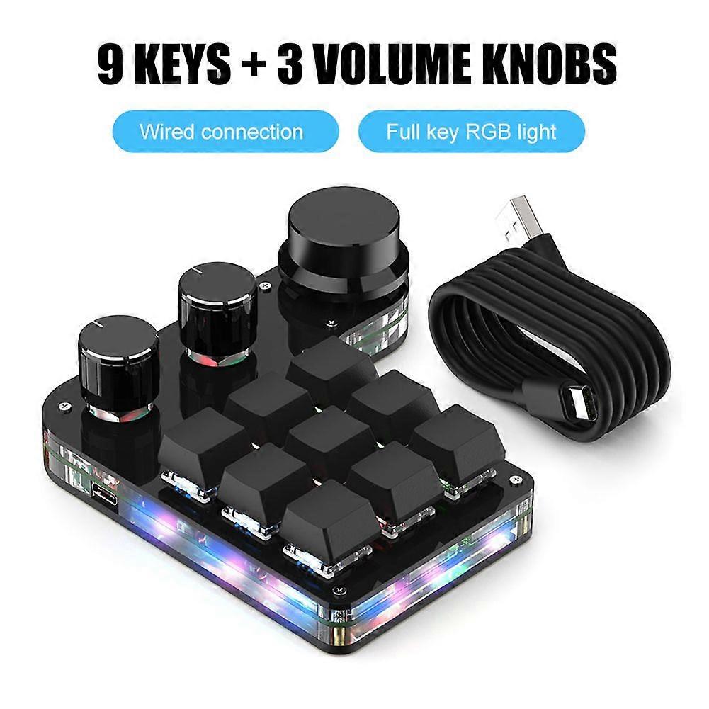 Wireless Programming Macro Custom Knob Keyboard RGB 3/6/9/12Key Copy Paste Mini Button Gaming Keypad Mechanical Hotswap Macropad
