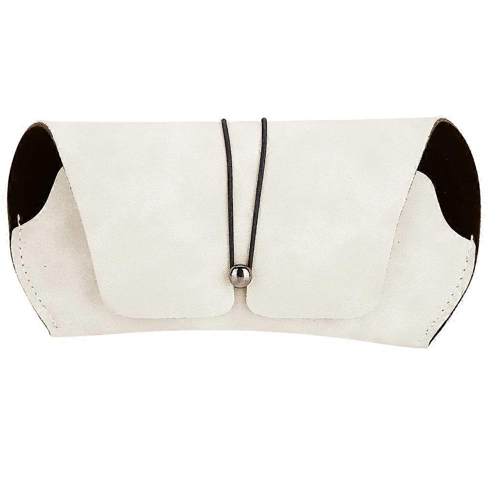 Portable Simple Solid Color Glasses Box Student Frame Eyeglass Storage Case (Beige)