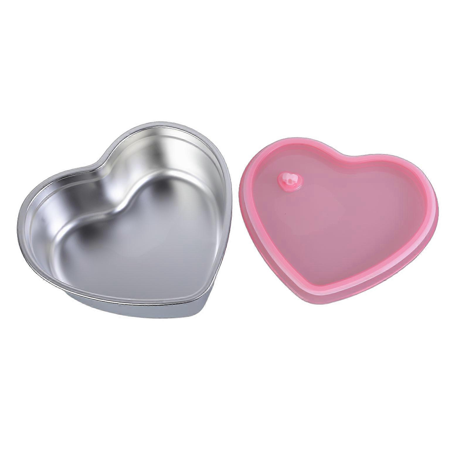 Efficient Dessert Storage Holders Easy to Use Stainless Steels Cake Container with Lid in Heart Shape for Sweet Shop 1900ml